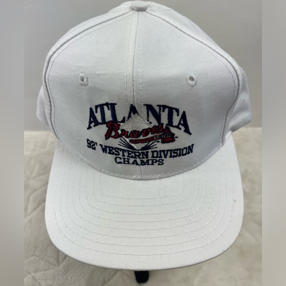 White Atlanta Braves 92' Western Division Champs Hat Designer Award Headwear MLB